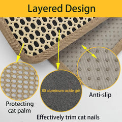 LAJEF scratcher’s mesh outer layer protects cat paws during filing.
