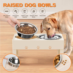 LAKIPETN elevated-dog-bowl-stand adjustable-legs demonstrates five height options for posture