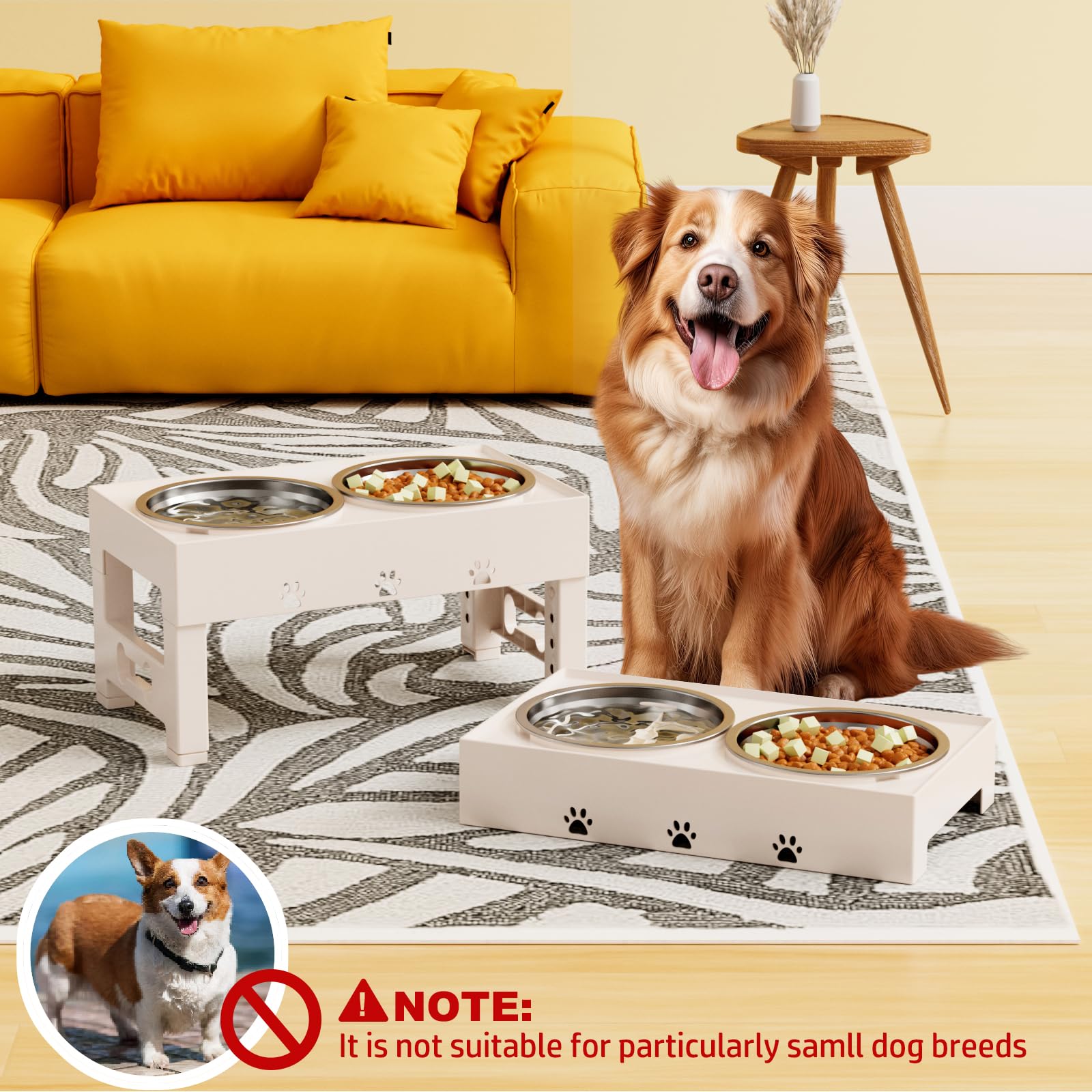 LAKIPETN elevated-dog-bowls stainless-steel bowls highlight durable, easy-clean design