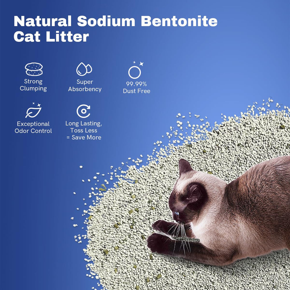 LALAHOME bentonite litter dust-free close-up highlighting tight clumps for clean scooping