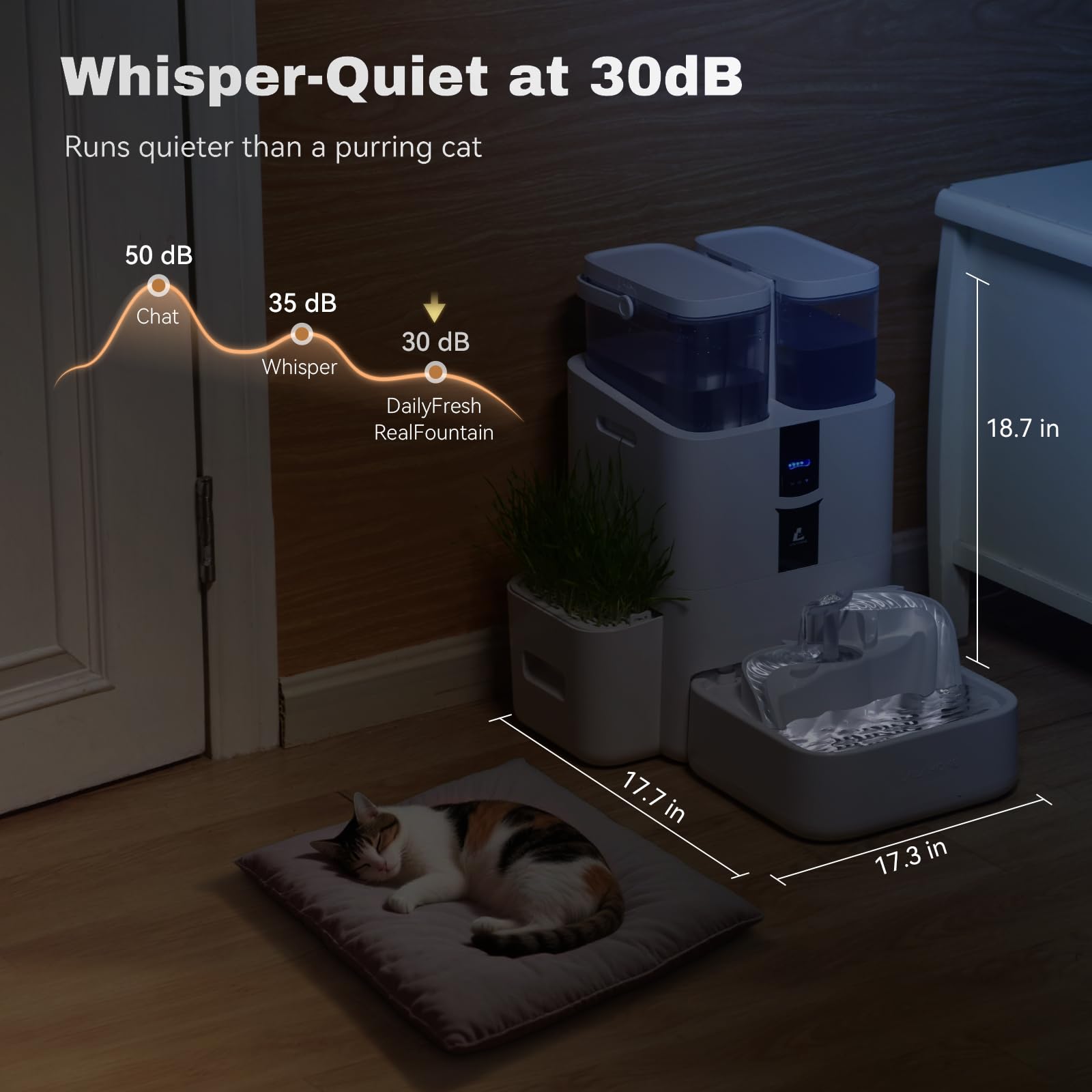 LALAHOME ultra-quiet pump with night mode visual cue.