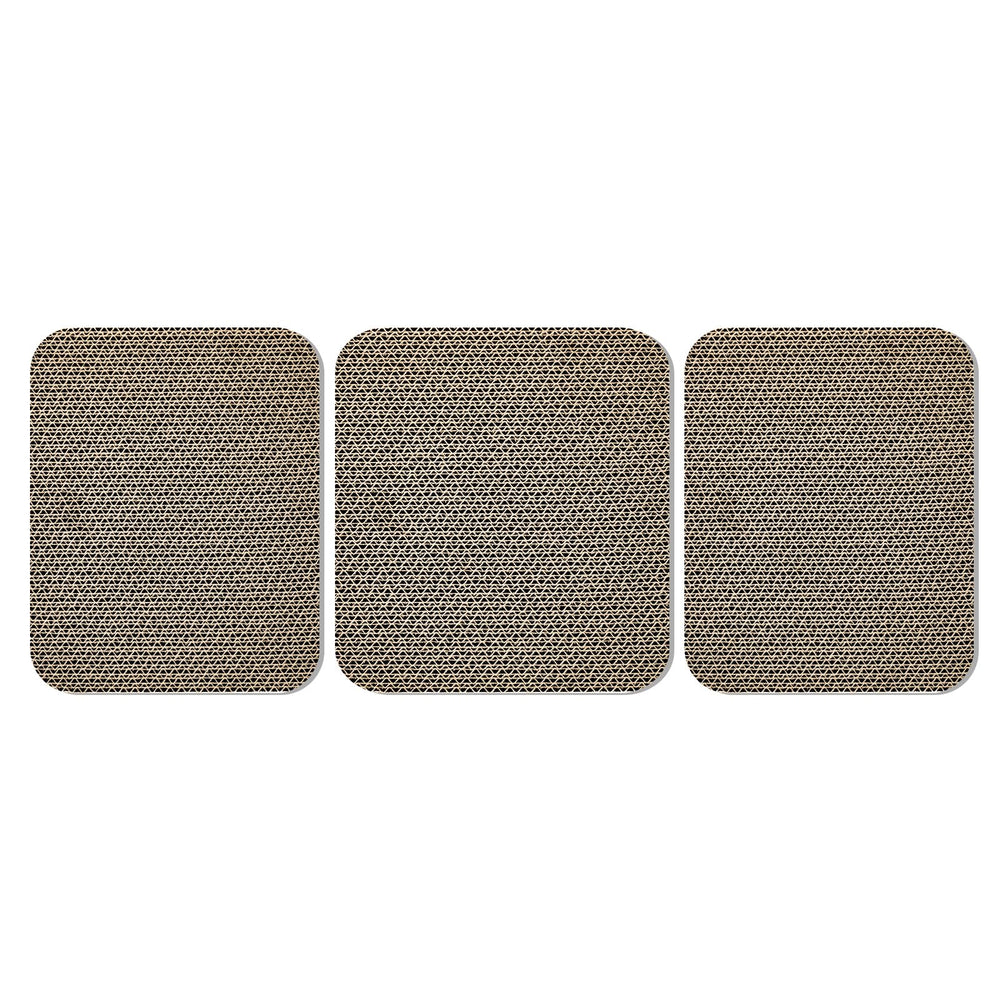 LALAKATS Cat Scratching Board installed in a living room invites scratching and play.