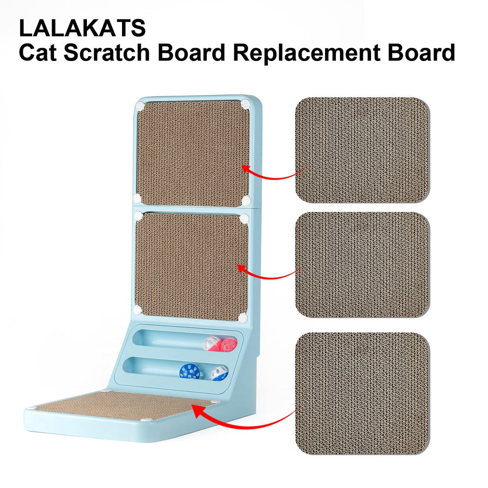 LALAKATS L-Shaped Cat Scratching Board image shows corner-ready design for furniture protection.
