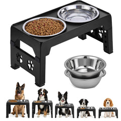 LALOBLUE elevated dog bowls stand assembled for stable meals and neck-friendly dining