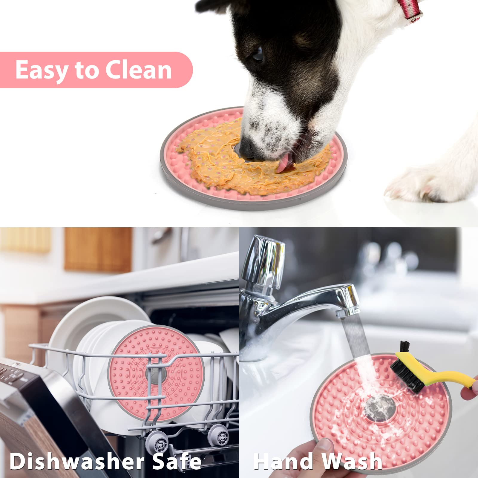 Lalolee dog lick mat cleaning brush and spoon included for easy maintenance