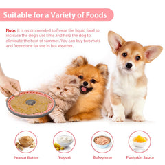 Lalolee dog lick mat in use shows calming licking to reduce anxiety
