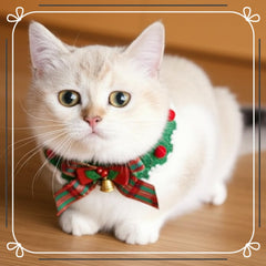 Lamegret Christmas-tree-pattern pet collar on cat highlighting seasonal charm