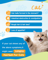 LAMGINY cat drops administration shown with dropper for easy dosing.
