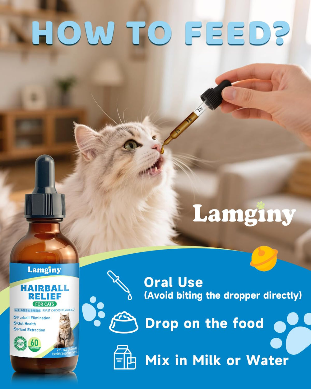 LAMGINY probiotics and FOS depicted to promote gut balance.