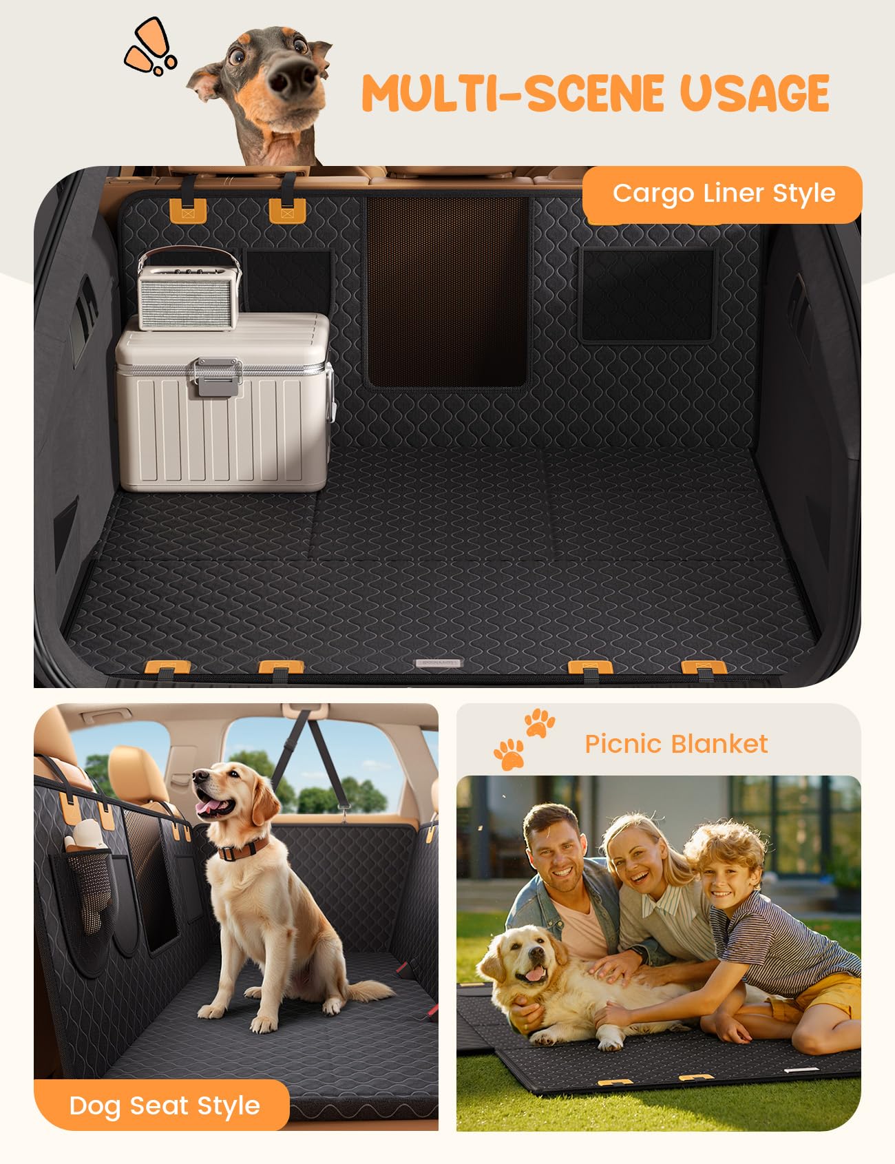 Lamicall dog car seat cover quick-install ensures hassle-free setup.