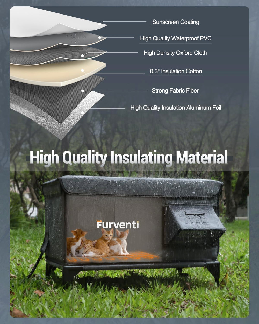 Lamlingo easy-to-assemble cat shelter with tool-free setup.