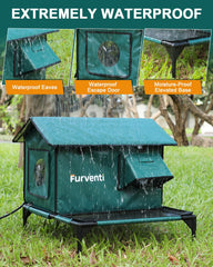 Lamlingo heated cat house exterior with camera brackets ready for monitoring