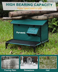 Lamlingo heated cat house exterior showing eaves and dual exits