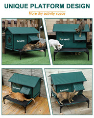 Lamlingo heated cat house interior with cozy shelter and built-in heating pad
