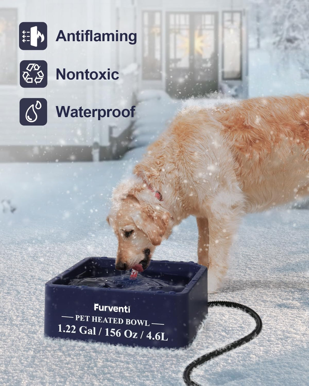 Lamlingo heated-water-bowl-capacity-122-gallon holds ample water for pets