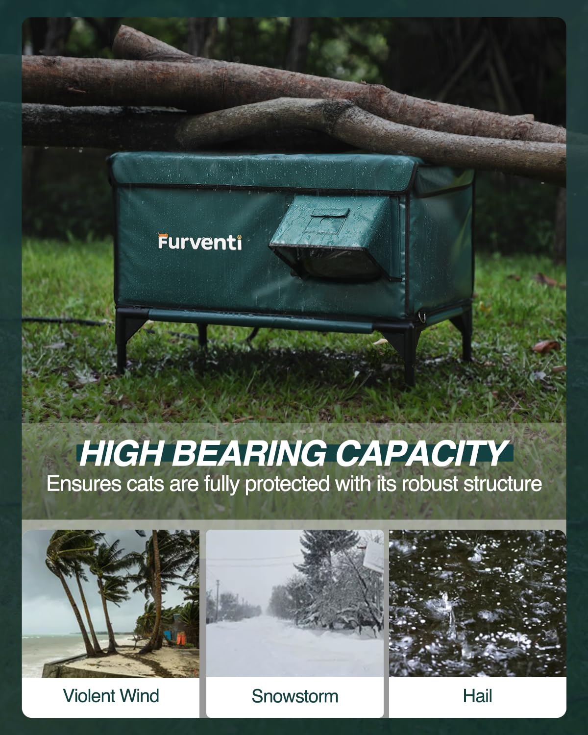 Lamlingo heated pad inside the shelter for warmth and safety