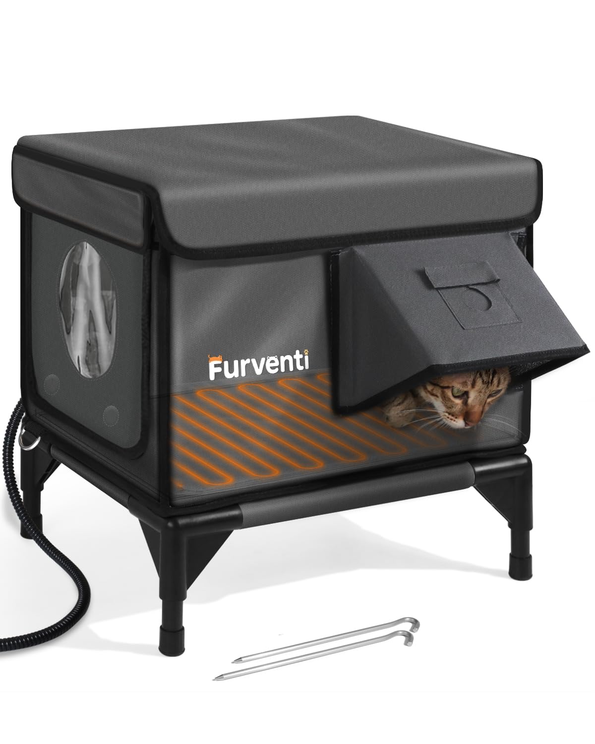 Lamlingo outdoor cat house winter exterior keeps feral cats warm in cold weather