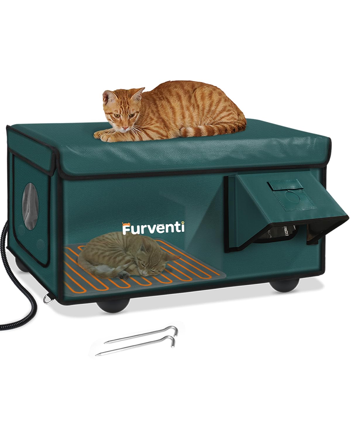 Lamlingo outdoor cat house exterior shows weatherproof winter shelter for outdoor cats