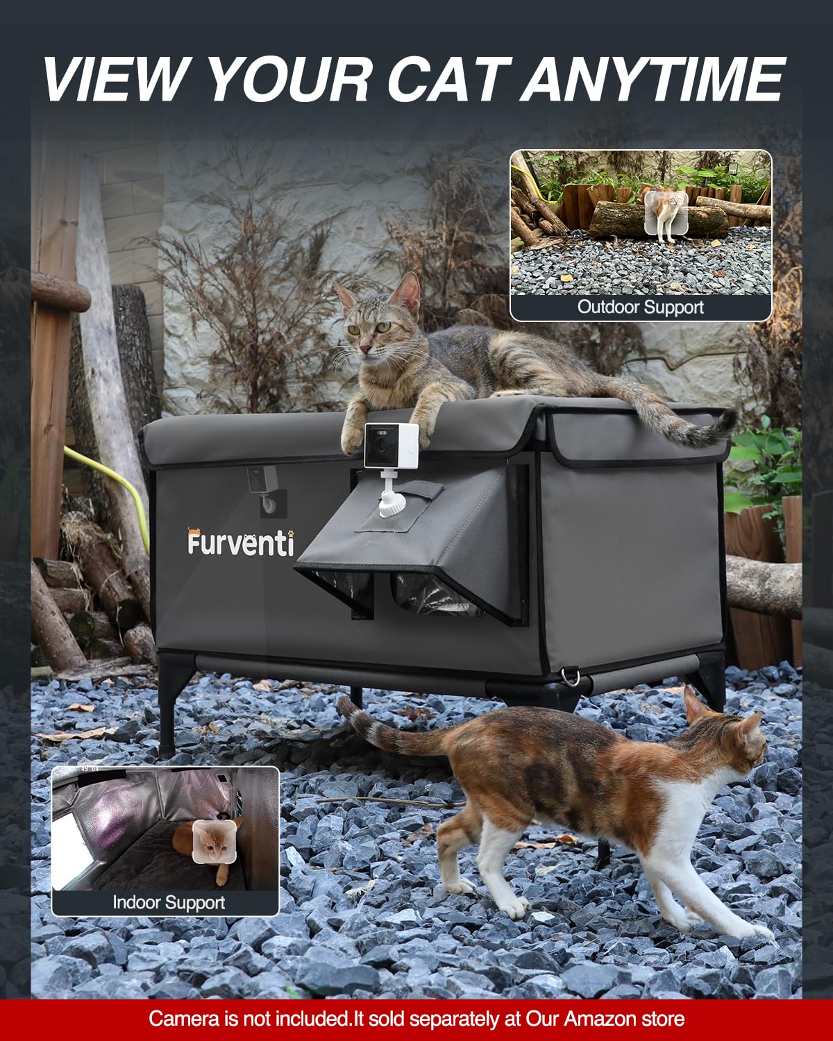 Lamlingo XL dark-grey outdoor shelter elevates above mud and weather.