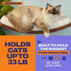 LAMOOSHIK wall-mount design keeps paws supported during play.