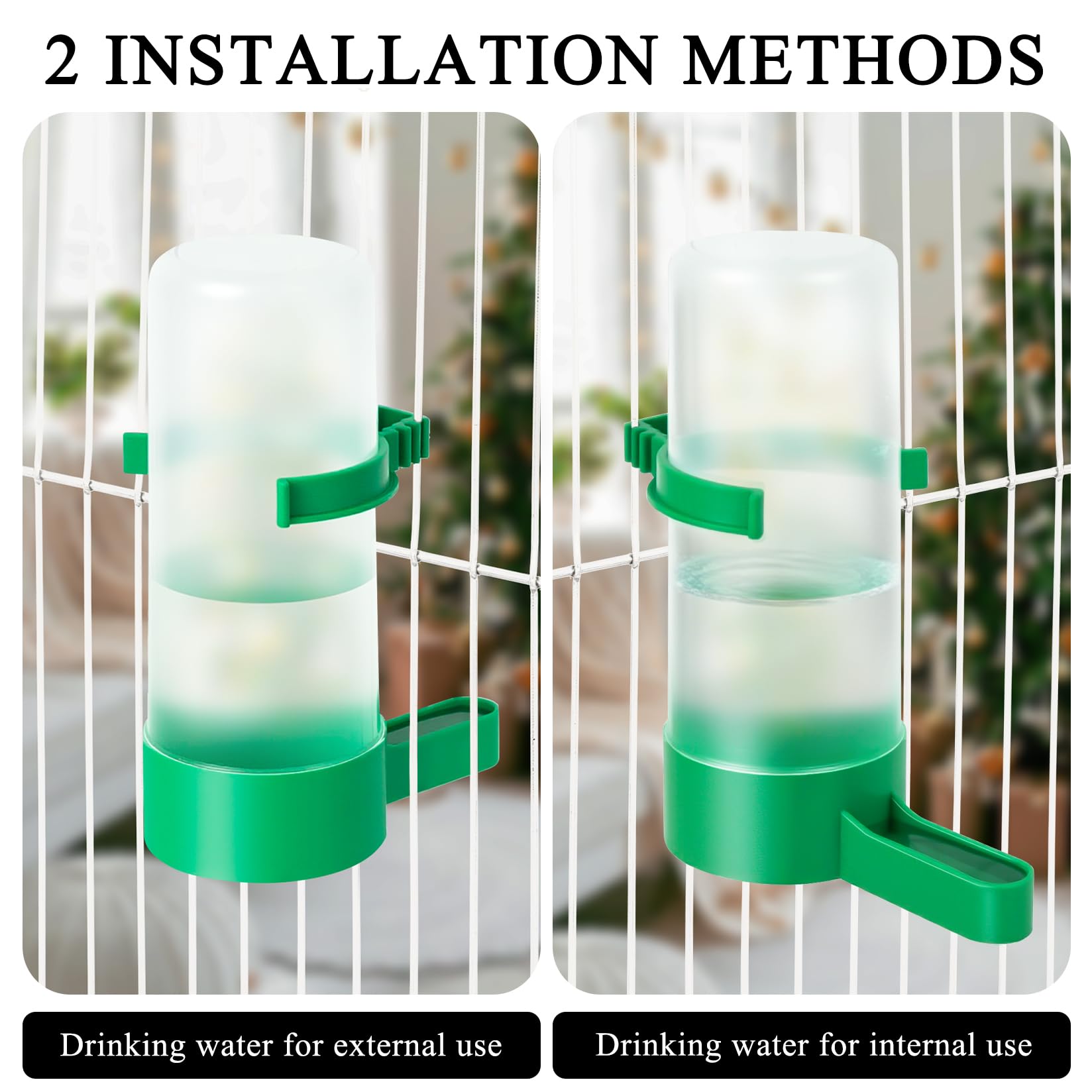 Lamoutor bird water feeder shows 12 cm length for compact cages.