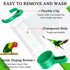 Lamoutor parrots and budgies water feeder highlights compact size.