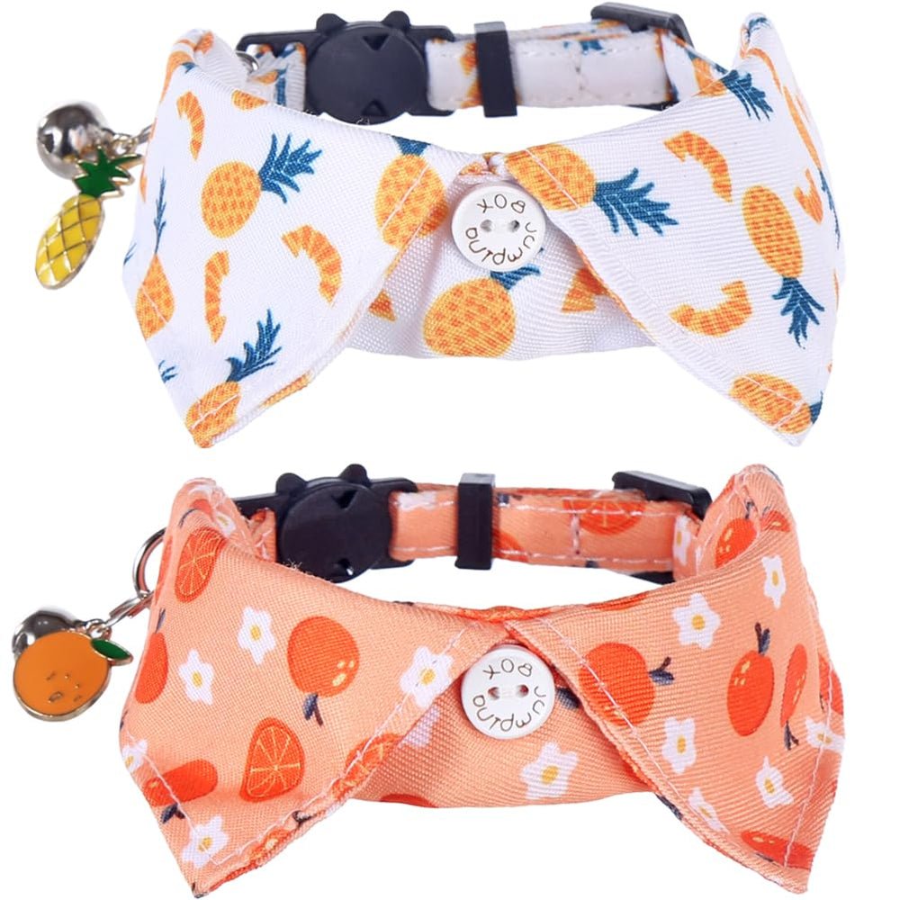 Lamphyface cat collar with bowfruit offers stylish comfort for daily adventures