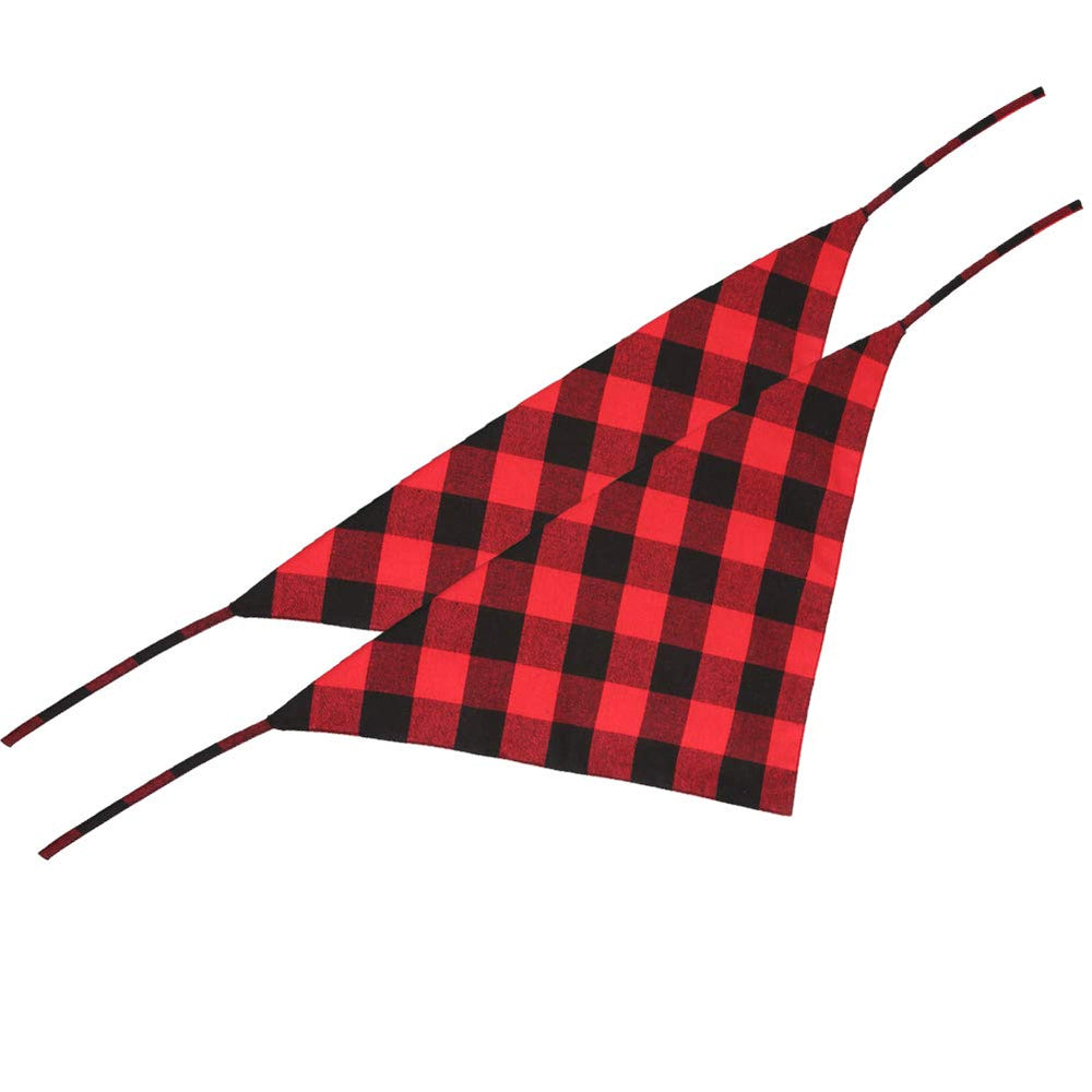 Lamphyface dog bandana red plaid on dog demonstrates festive style for celebrations.