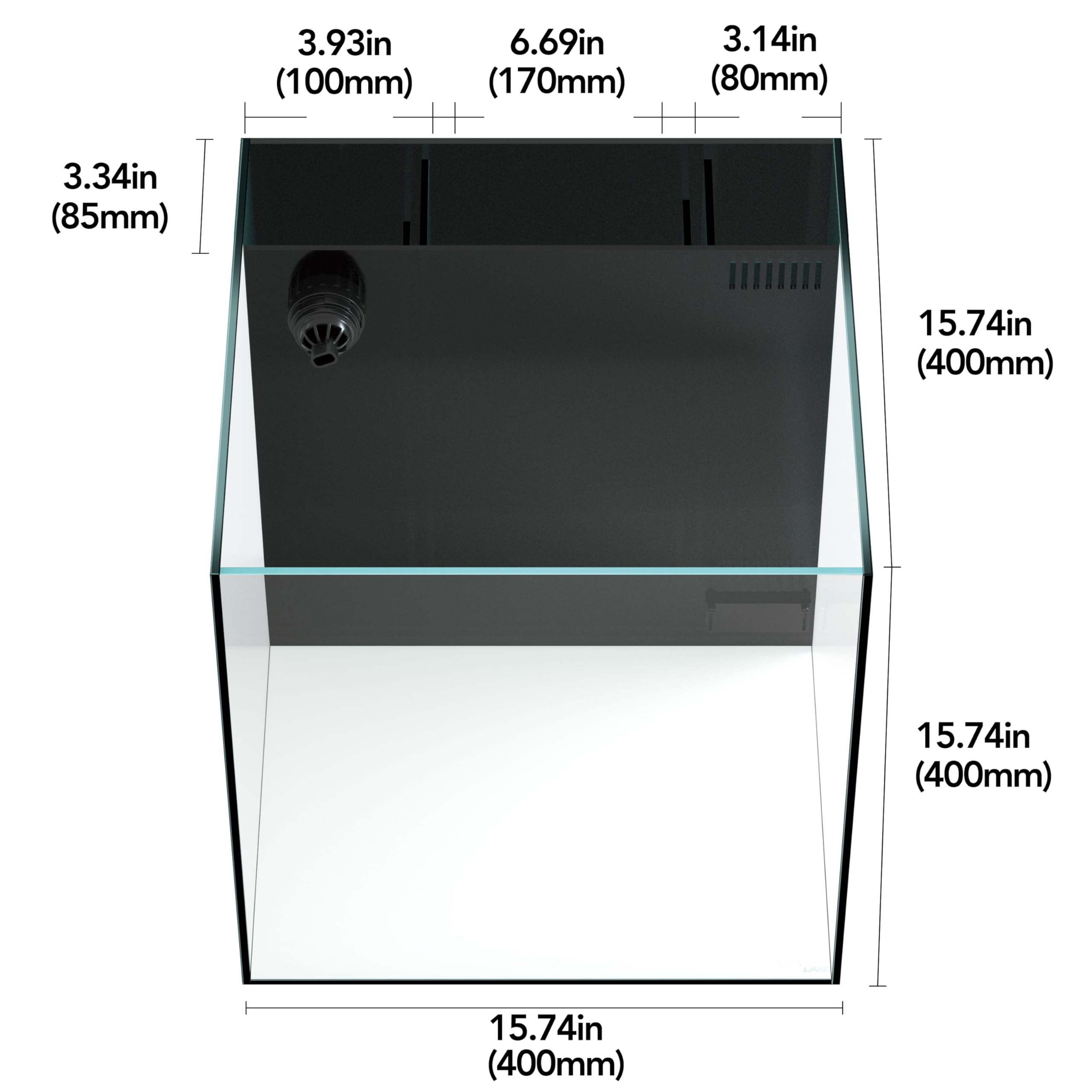 LANDEN 40C rear filtration chamber shows integrated filtration space