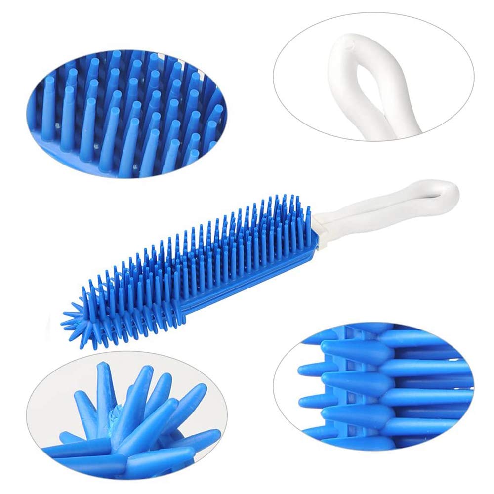 LandHope pet hair removal tool rubber bristles closeup for deep fabric cleaning.
