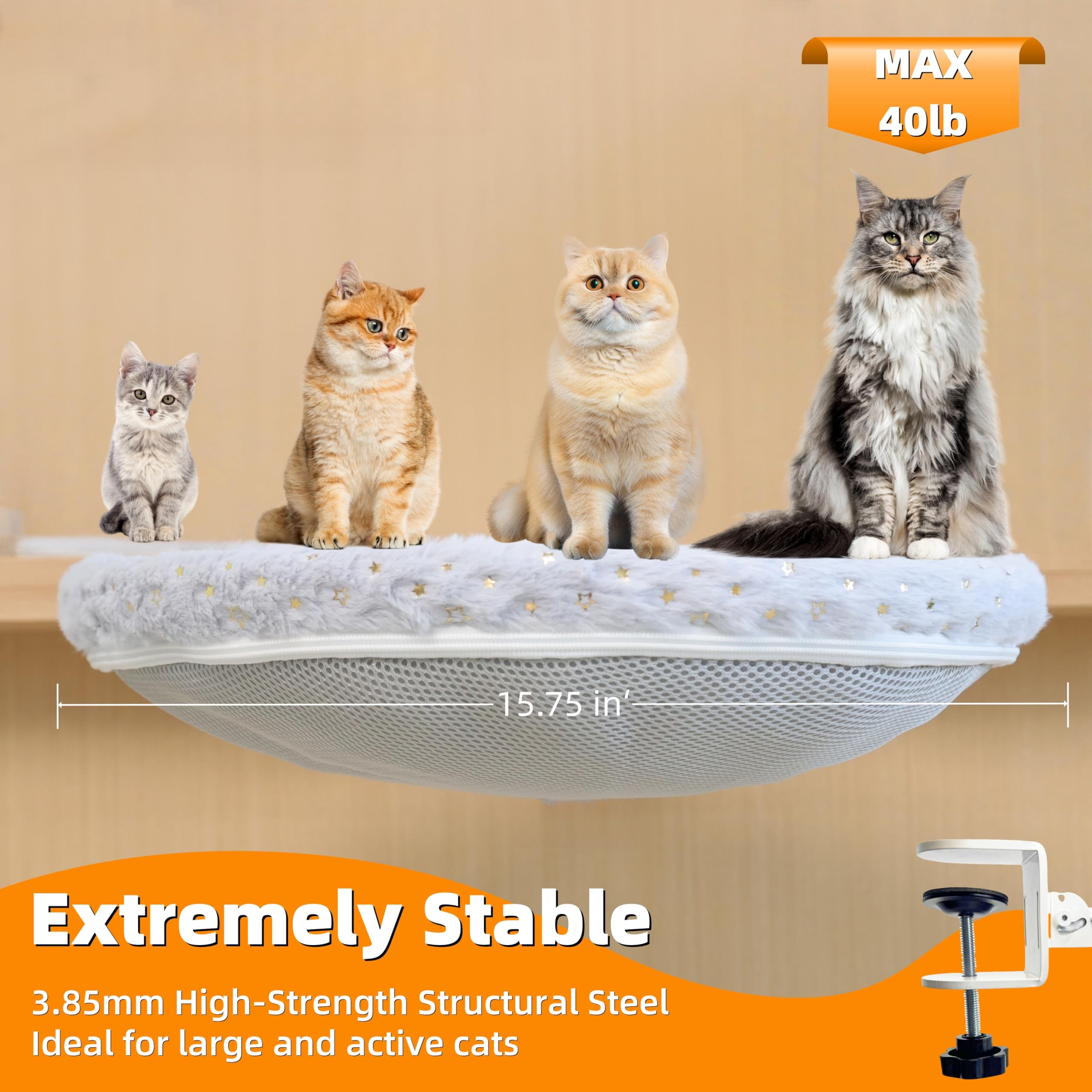 LANERmooos Cat Desk Bed removable cover shows machine-washable ease for fresh, fur-free days.