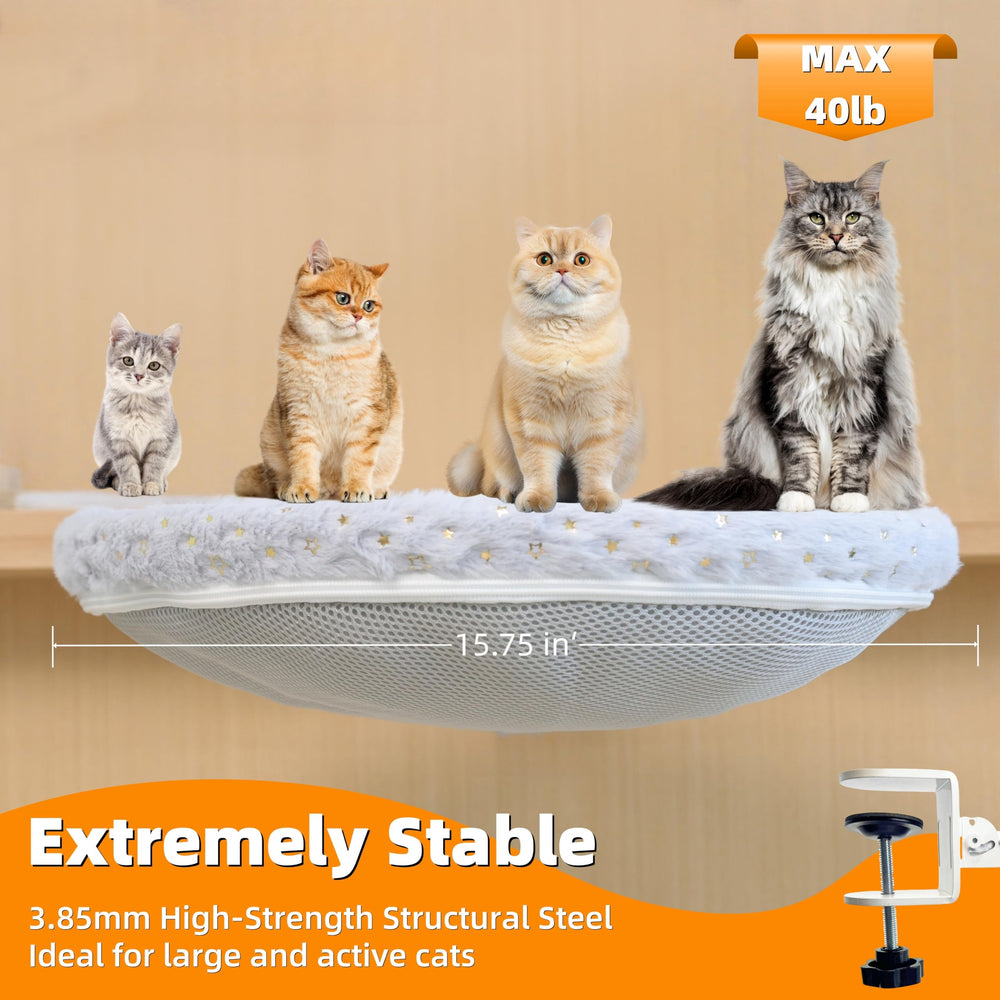 LANERmooos Cat Desk Bed removable cover shows machine-washable ease for fresh, fur-free days.