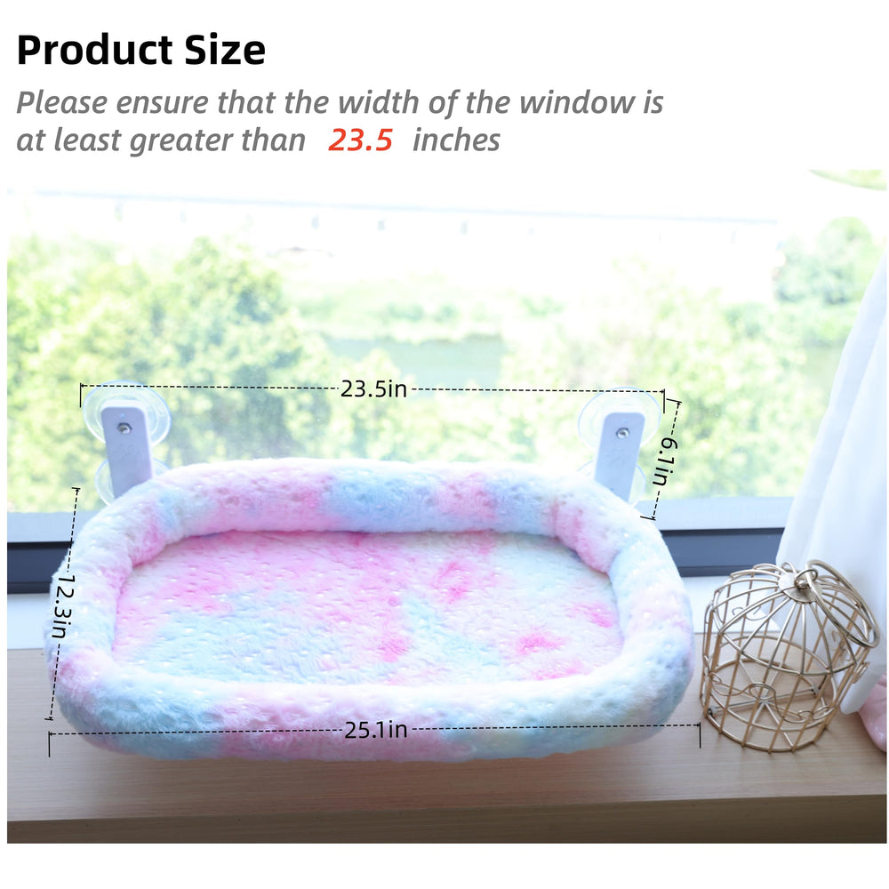 LANERmooos cat window perch side view showing gradient fabric for cozy sunlit naps
