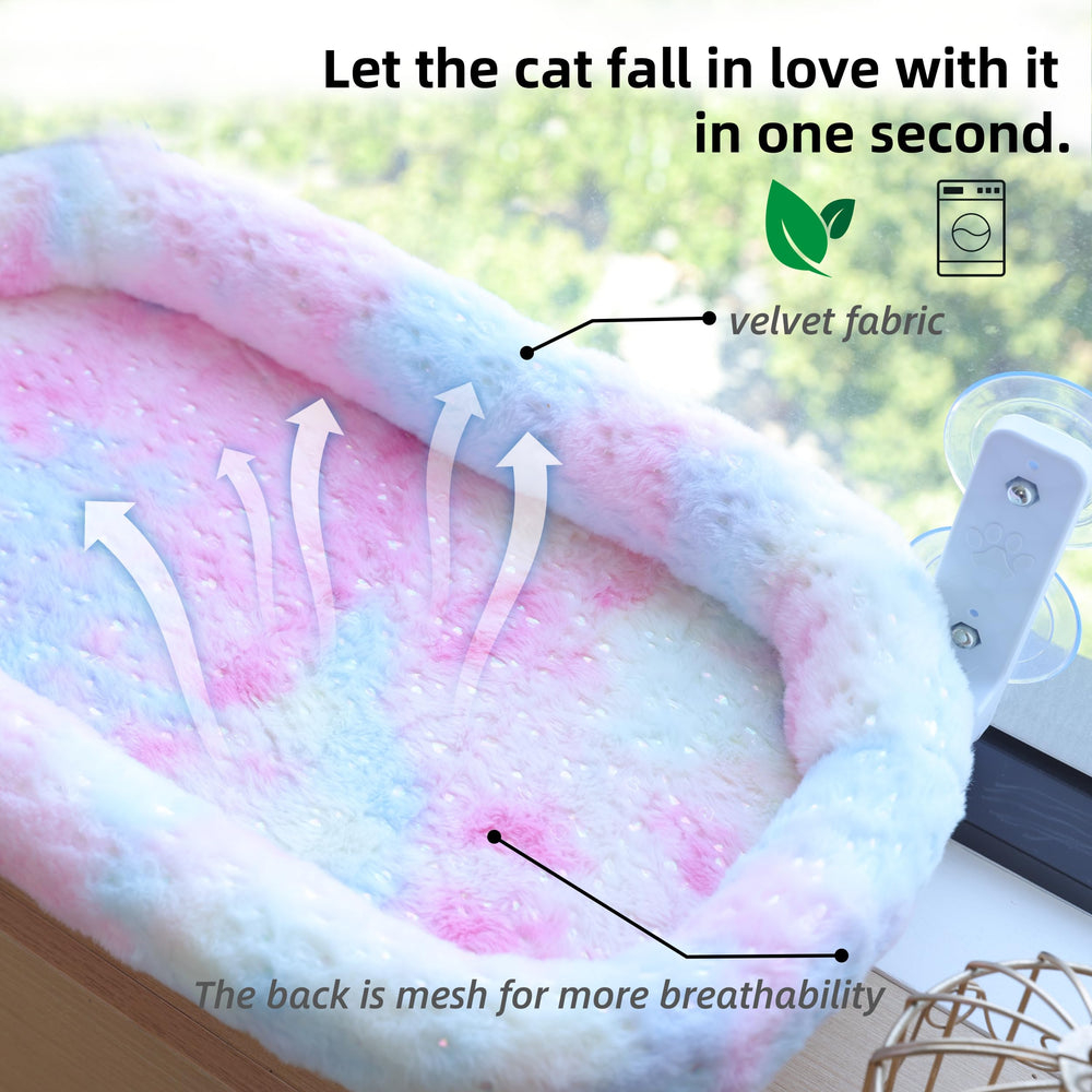 LANERmooos cat window perch suction cups close-up for easy setup