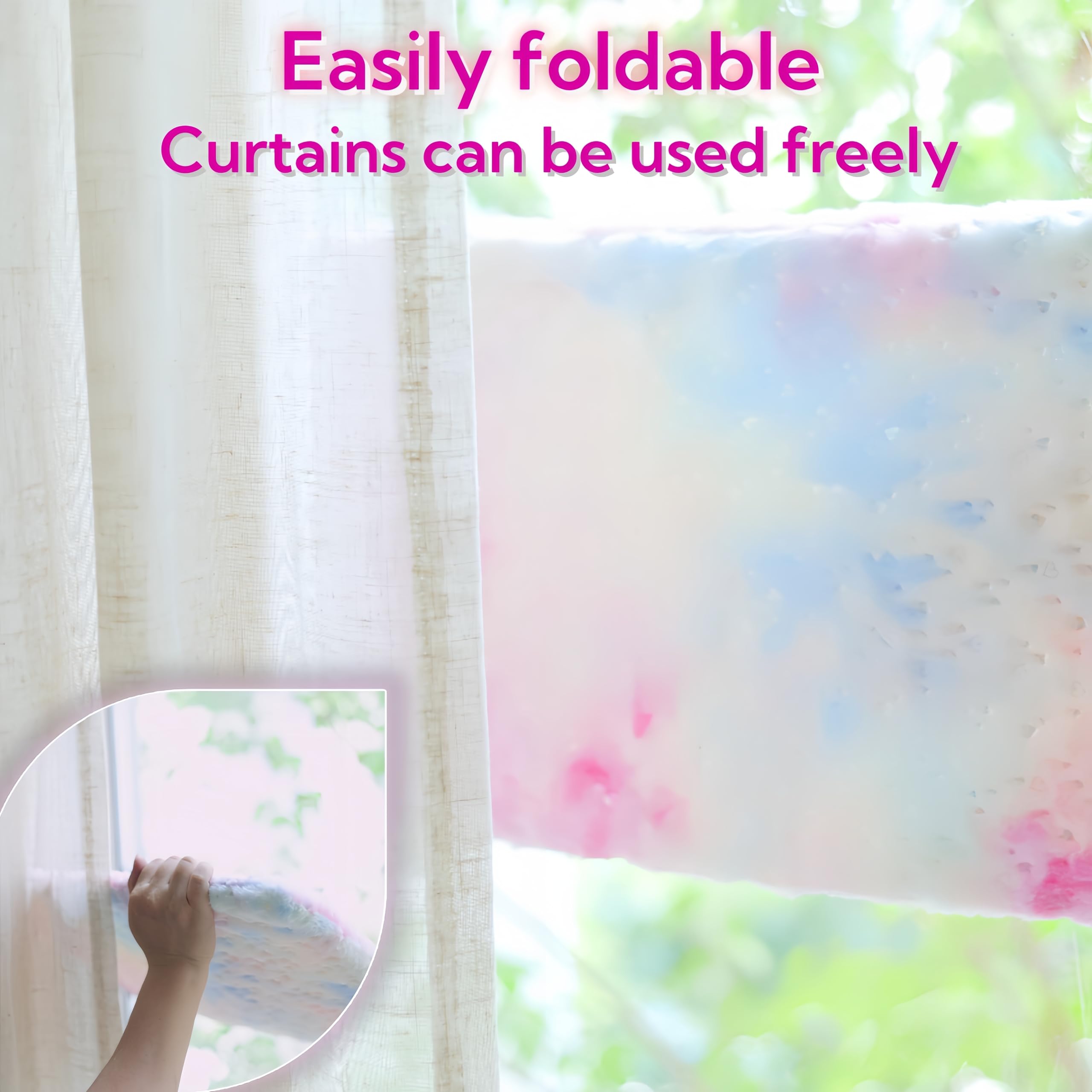 LANERmooos space-saving foldable design keeps curtains clear.