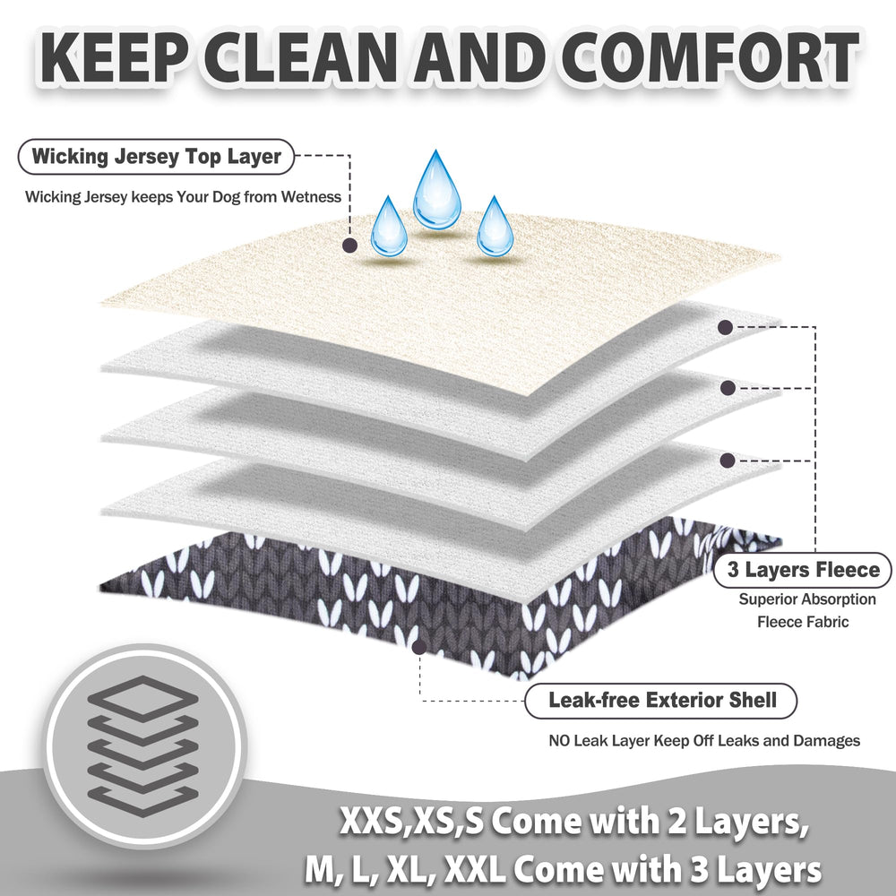 Langsprit absorbent multi-layer pad inside dog diaper for mess containment