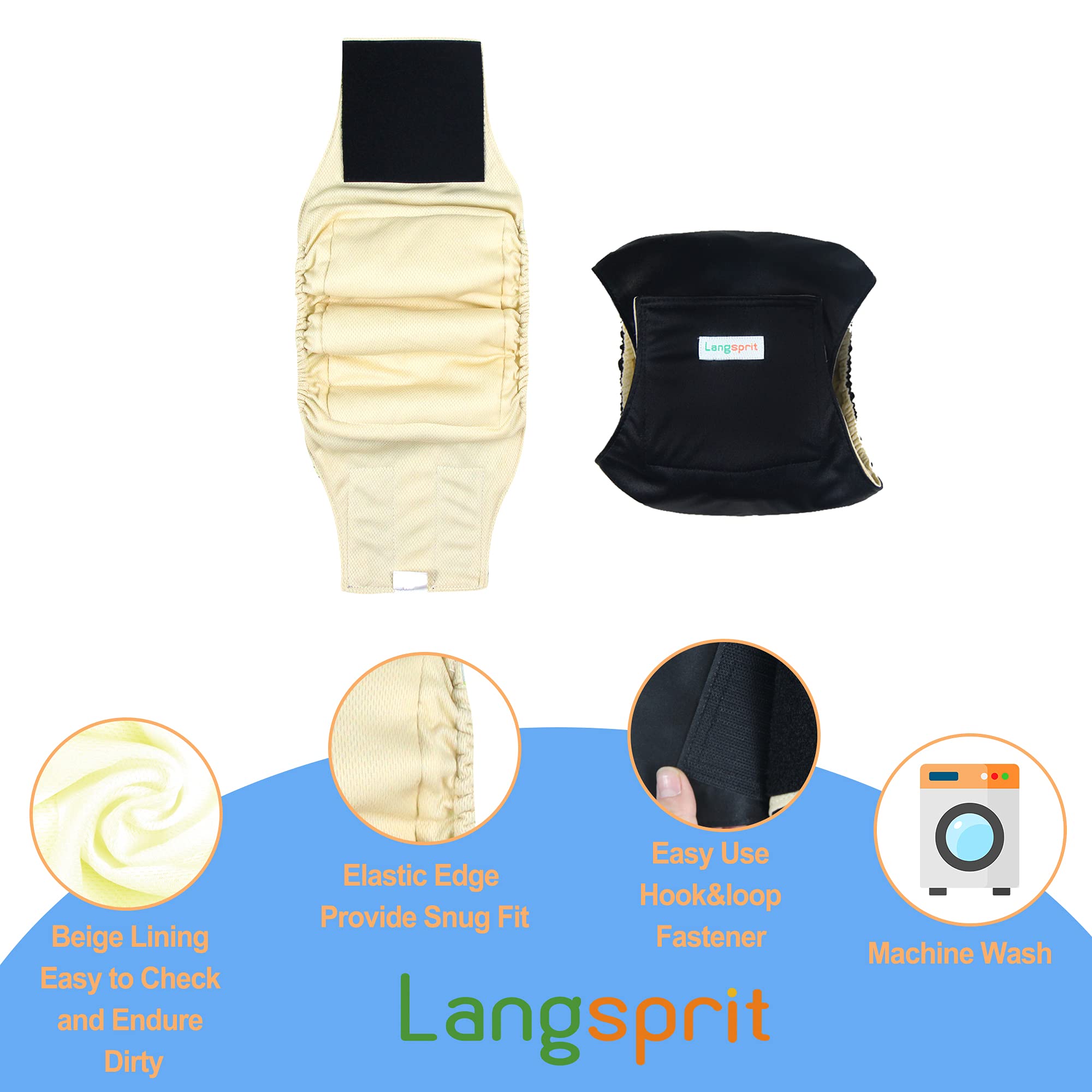 Langsprit dog diaper leak-proof outer layer helps protect furniture and floors