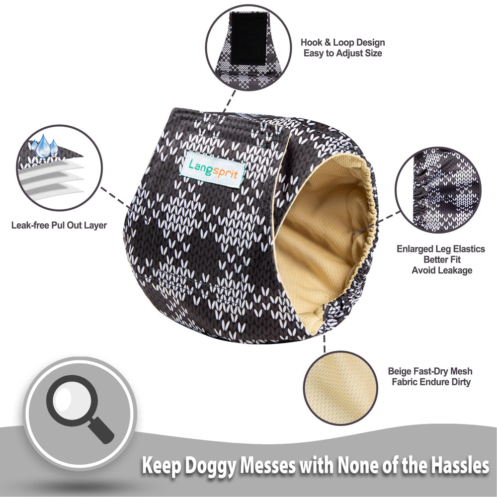 Langsprit machine-washable dog wraps ready for quick cleanups