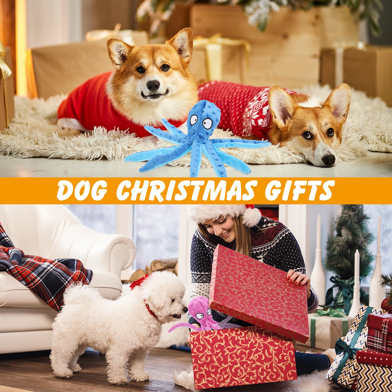 lanjue octopus dog toy machine-washable material for easy cleaning