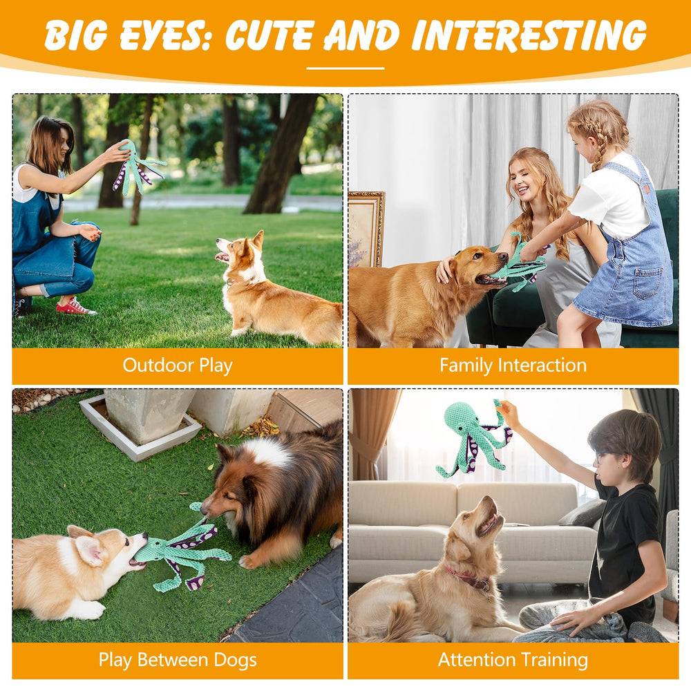 Lanjue octopus dog toy bright green color for high visibility and stimulation