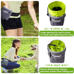 LANNEY dog treat pouch drawstring open enables rapid treat access during sessions.