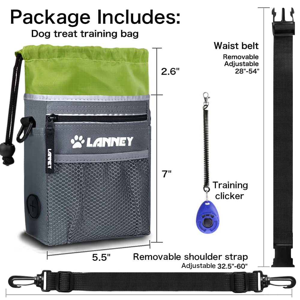 LANNEY dog treat pouch waist belt in use for comfortable on-the-go training.