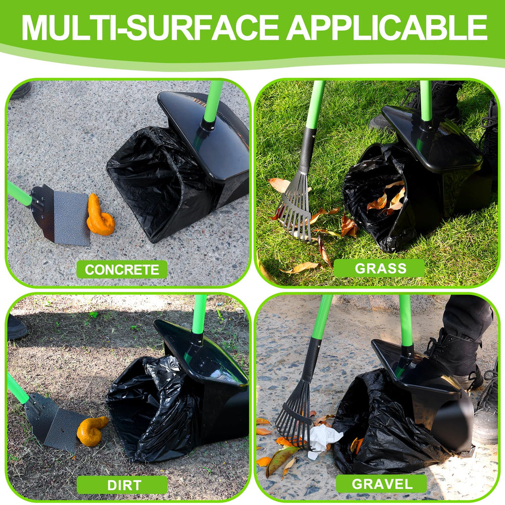 LANNEY Pooper Scooper in use on grass and concrete for versatile cleanup