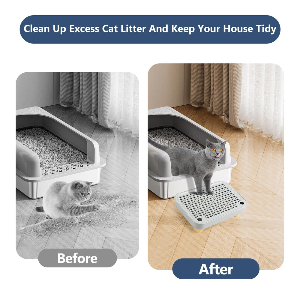 Lanstics litter box step easy-clean design enables quick maintenance and odor resistance.