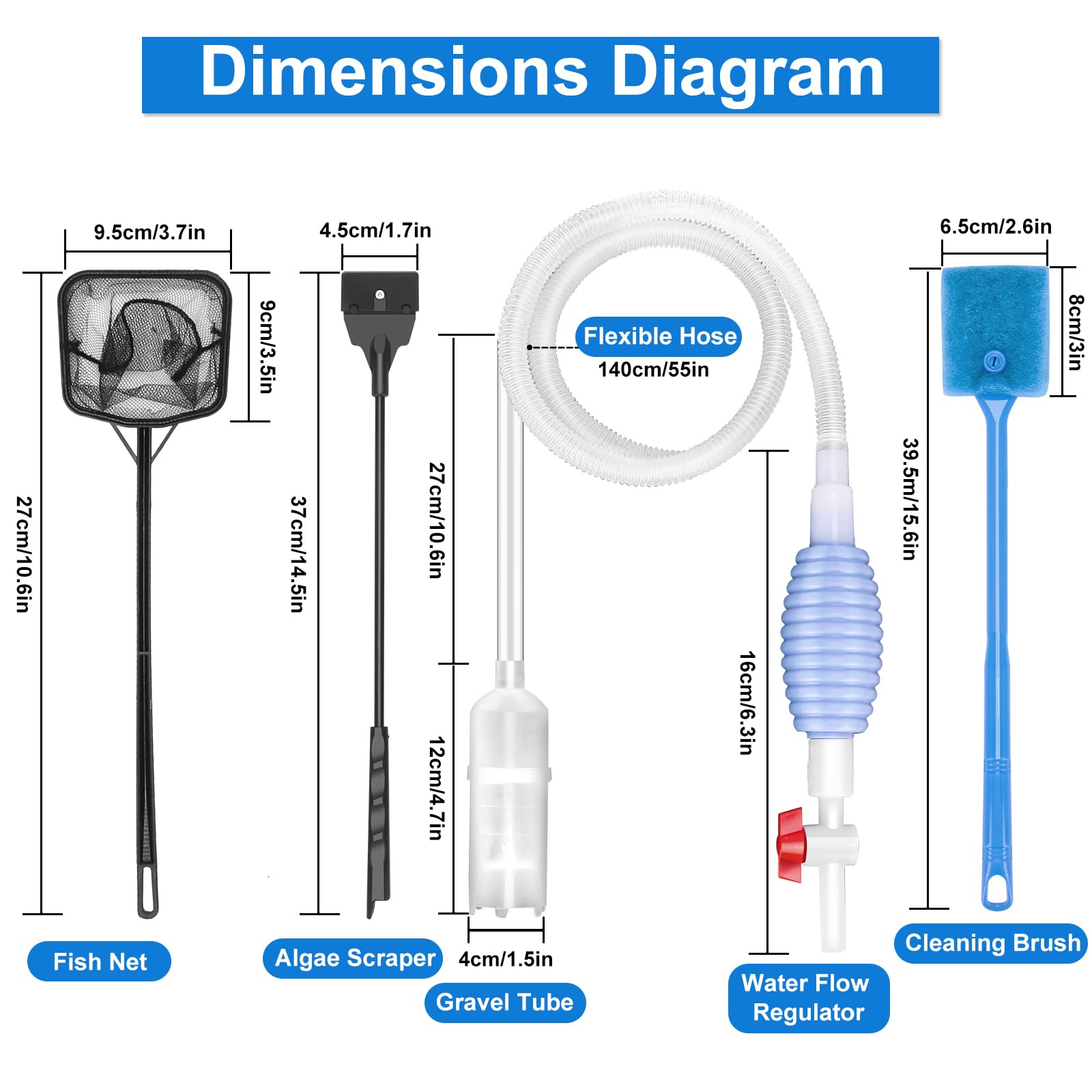 Lanswood siphon gravel cleaner designed to drain dirty water smoothly during partial water changes