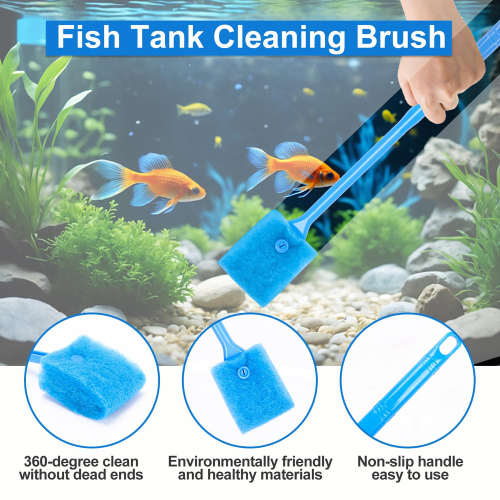 Lanswood sponge brush gently cleans surfaces without scratching aquarium walls