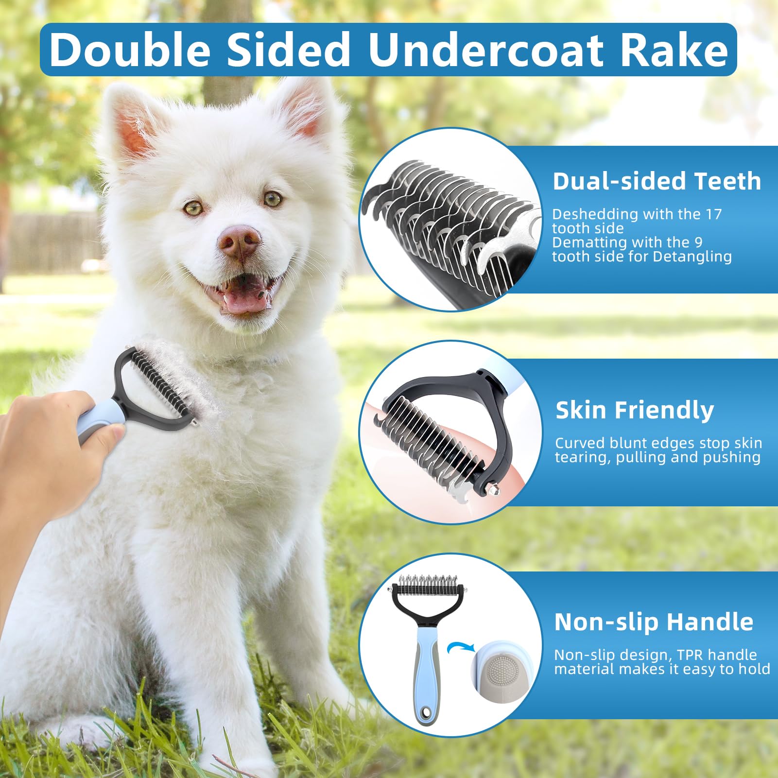 Lanswood flea comb for addressing flea presence during grooming