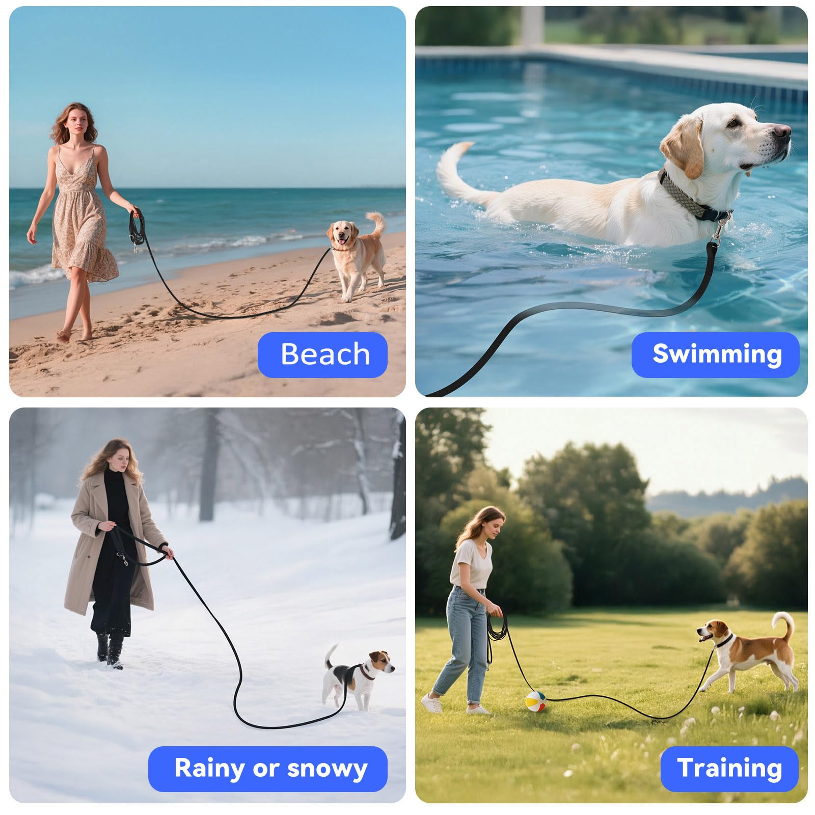 Lanwandeng 1/2 inch leash—robust yet flexible for small to large dogs