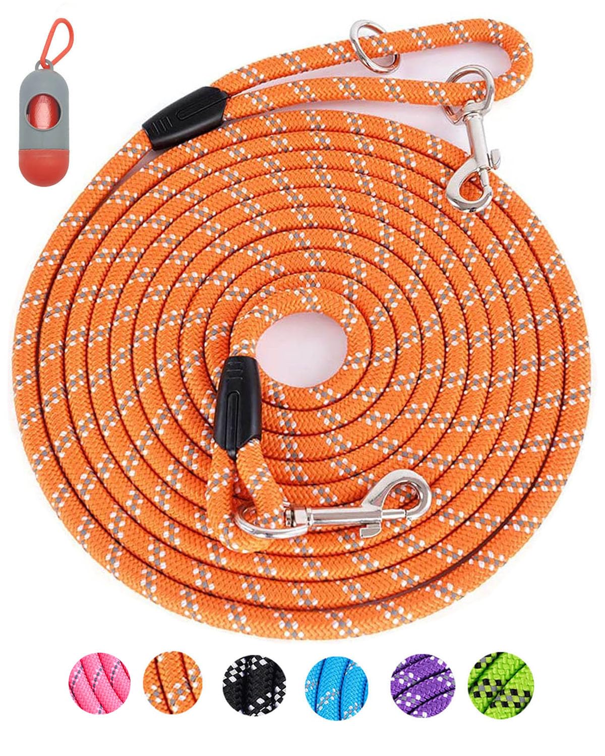Lanwandeng correa para perro larga de 20 pies, ideal para paseos exteriores y control cómodo.