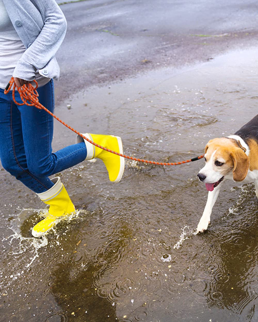 Lanwandeng long dog leash lightweight yet durable polyester for outdoor use.